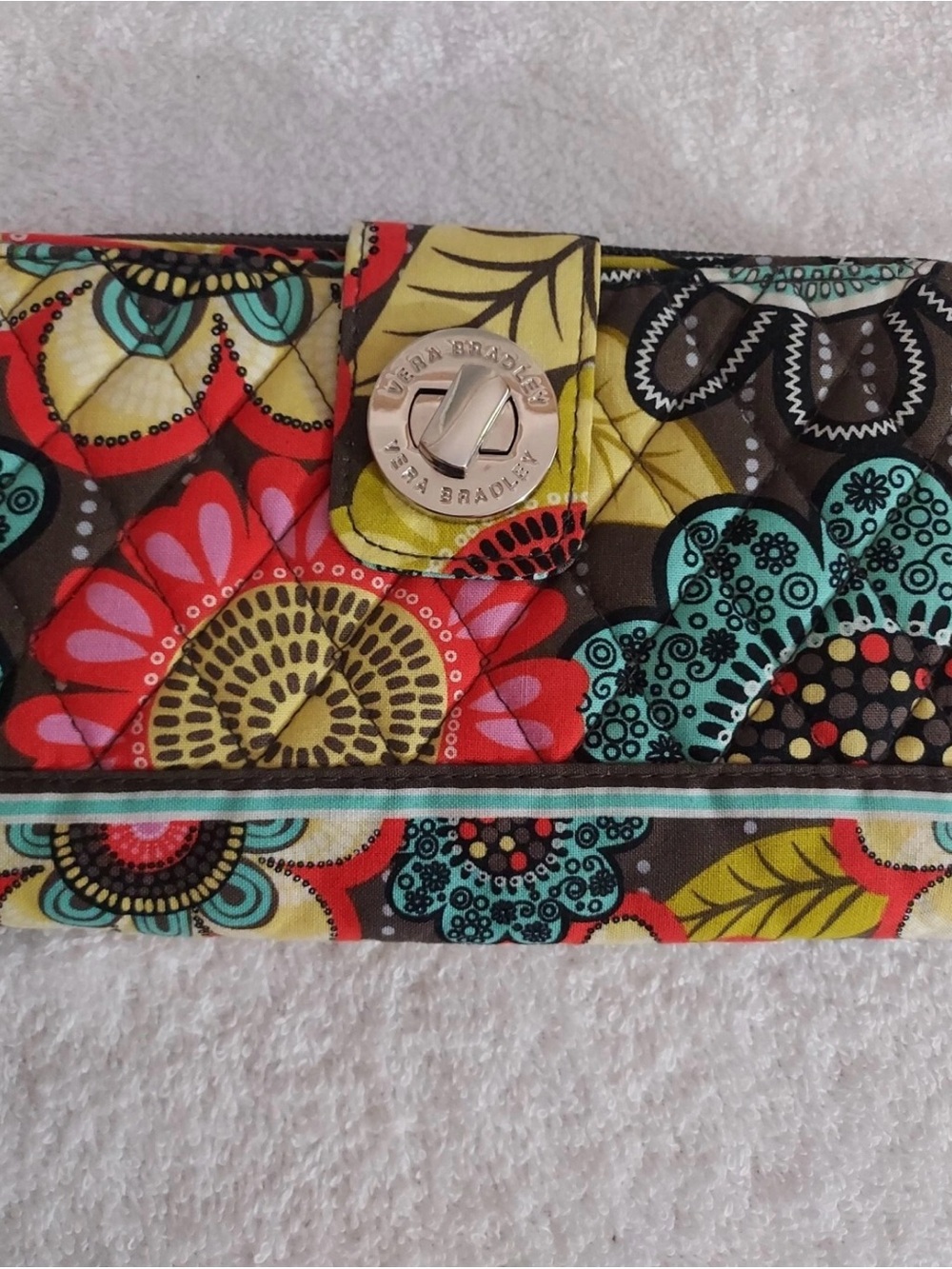 Vera Bradley Quilted Floral Turn-Lock Wallet
